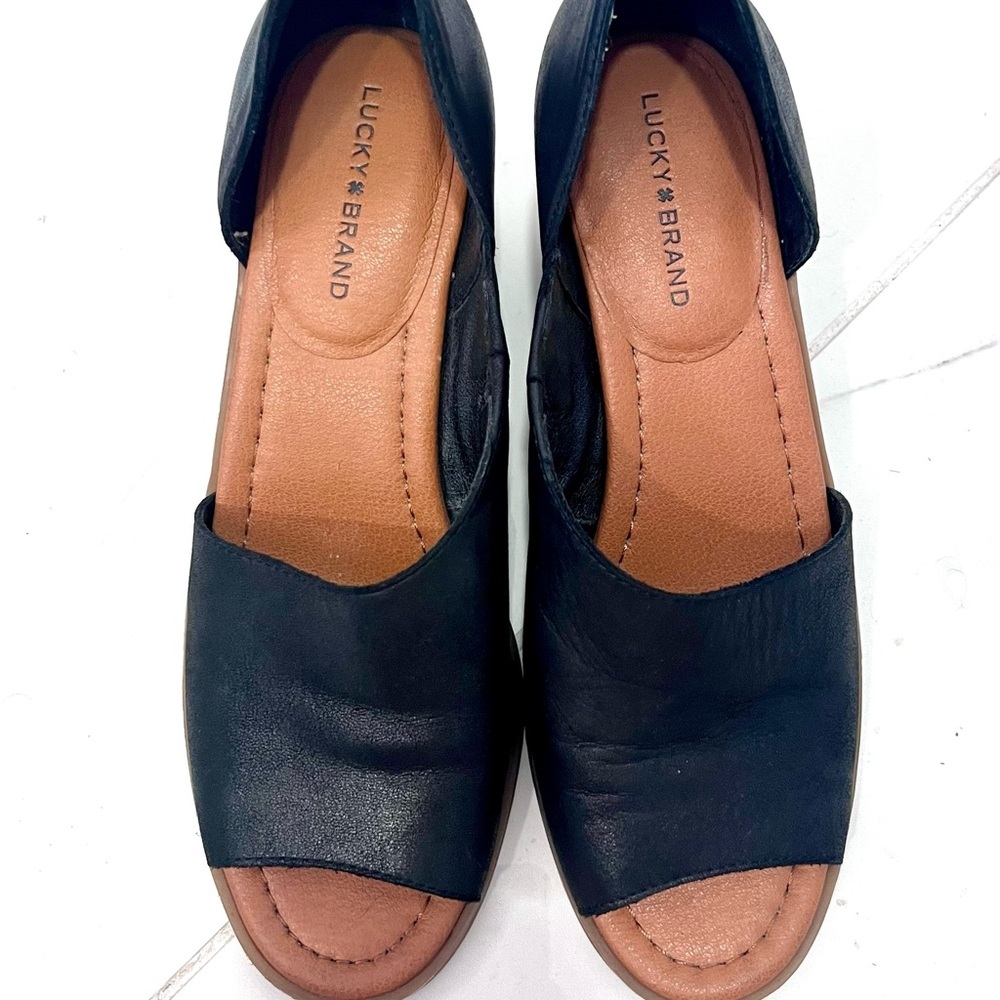 Lucky Brand Raheema Black Mules Versatile Leather Clogs 8M‎